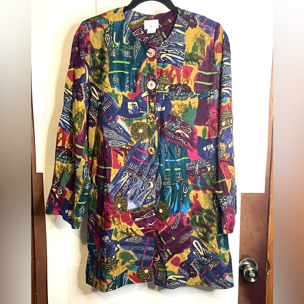 George Georgiou (VTG 12) Multicolored Silk Tunic Top